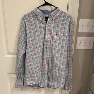 Crown & Ivy Men's Plaid Shirt - Pink, Blue, and White